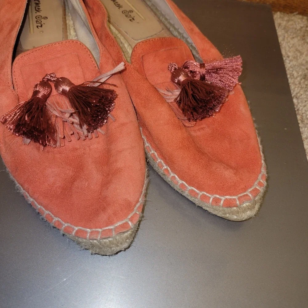 Carmen Saiz Espadrille‎ Flats Womens EU 40 US 9.5-10 Coral Suede Tassel...